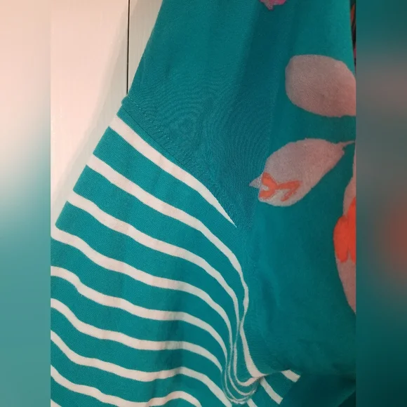 Joules Blue Green Relaxed Tunic with Floral Design - Picture 2 of 7